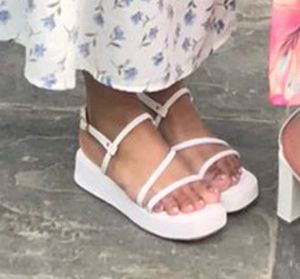 Ajio- White Strappy Platform Sandals