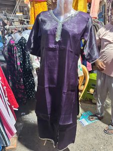 Elegant Purple Kurta Palazzo Set