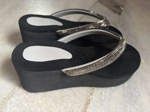 Sparkling Black Flip-Flops