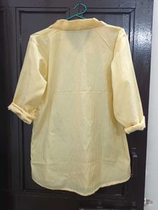 Striped Yellow Button-Up Shirt