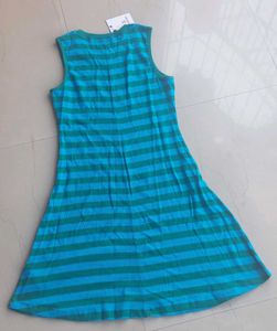 Sassafras blue sleeveless striped dress