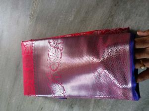 Elegant Red Saree with Rich Zari Border