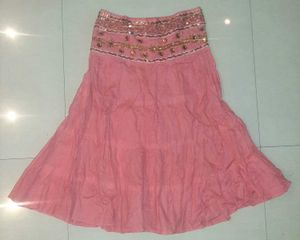 💟 BLUSH BREEZE TIERED SKIRT - Orange-Pink