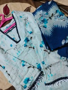 Floral Print Kurta Set with Dupatta