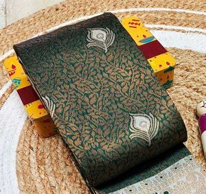 Elegant Peacock Print Silk Saree