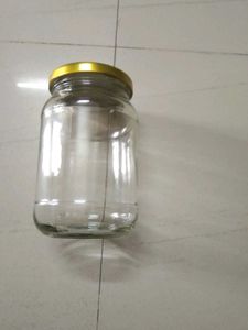 Glass Jar with Golden Lid