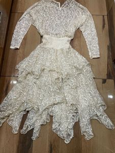 Elegant White Lace gothic dress