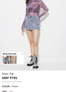 Stylish Tie-Dye Off-Shoulder Sheer Top