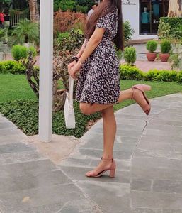 Black Floral Print Dress