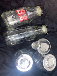 Assorted Glass Bottles &amp; Jar Set