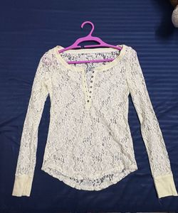 Sheer Lace Long Sleeve Top