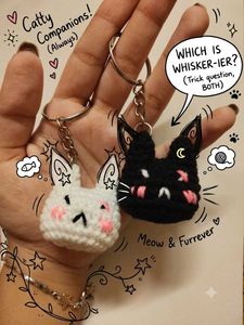 Cute Crochet Cat Keychain ✨😺