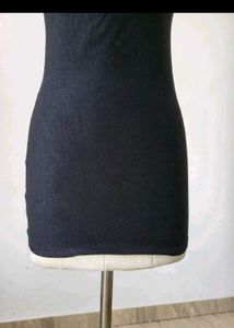 Chic Black Sheer Neckline Dress