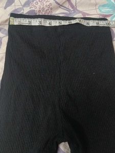 Ribbed Black Biker Shorts