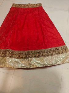red lehenga (unstitched)