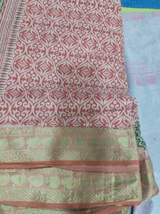Elegant Printed Saree with Gold Border
