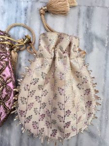 Set of 2 Beaded Indian Potli Bags