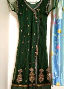 OFFER🔥💚Emerald Green Embellished Ethnic Anarkali