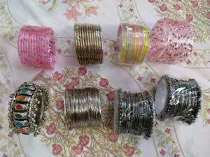 COMBO 4 glass bangle& 2metal bangle&2bracelet
