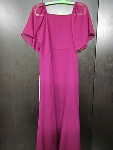 Solid Purple Colored Long Dress