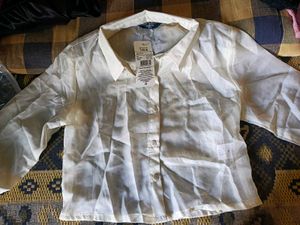 Shein Cream Sheer Button-Up Blouse