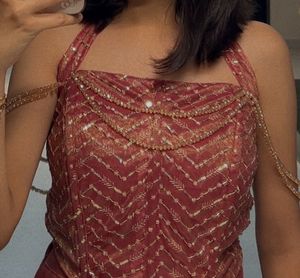 Diwali co-ord set , corset top and flared bottom