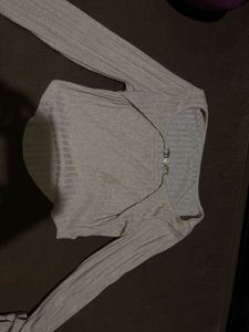 Chic Chain Detail Ribbed Top