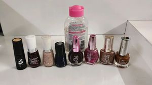 Combo Of 7 Nail Paints, 1 Nybae Concealer Foundation, Garnier Micellar Cleansing Water And Charcoal Gel Peel Off Mask