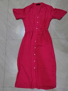 Couquette Pink Button-Up Dress