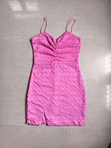Pink Textured Mini Dress
