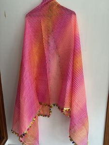 Vibrant Leheriya Dupatta with Tassels
