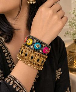 Boho Multicolored &amp; Gold Bangles Set