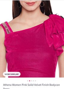 Velvet One-Shoulder Dress with Rhinestone Strap