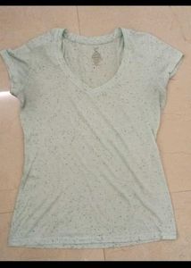 Casual Speckled V-Neck T-Shirt