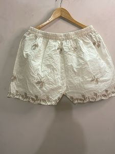 Embroidered Cotton Shorts