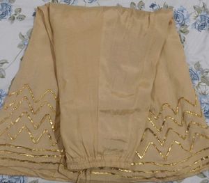 Beige Ethnic Skirt with Golden Embellishments