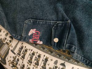 Blue Cargo Jeans with Patches