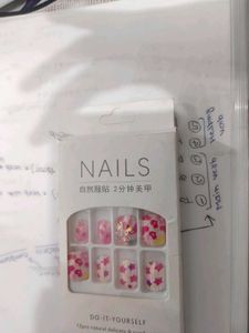 DIY False Nails - Pink Floral &amp; Star Design