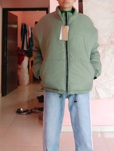 Reversible Mock-Collar Puffer Jacket