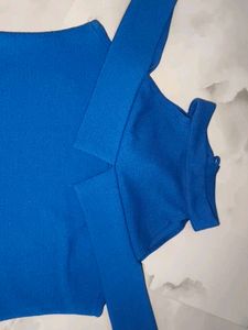 Royal Blue Cold Shoulder Mini Dress