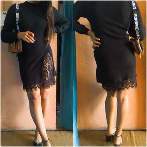 ✨✨Stylish Black Dress with Lace Detail✨✨
