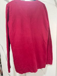 Chic V-Neck Red Sweater