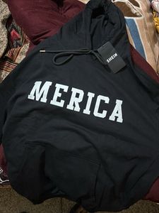Black 'Merica' Graphic Hoodie