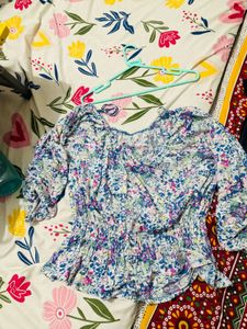 Floral Print Peplum Top