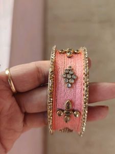 Elegant Pink Silk Thread Bangle
