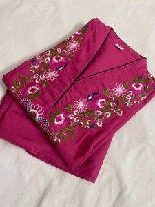 Vibrant Pink Embroidered Kurta