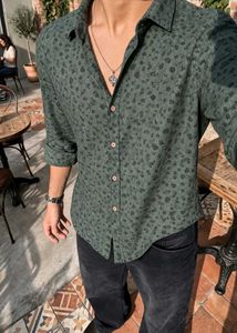 Men's Green Floral Print Shirt