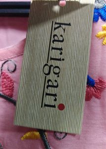 Karigari Girls Pink Embroidered sleeveless