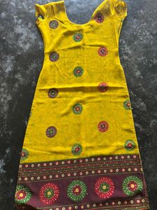 Vibrant Yellow Printed Kurta