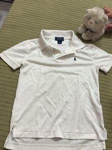 White Polo T-Shirt with Logo